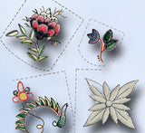 1940s Vintage Simplicity Embroidery Transfer 7288 Uncut Set of Pocket Trims