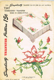 1940s VTG Simplicity Embroidery Transfer 7347 Uncut X-Stitch Rose Table Cloth