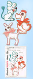 1940s Original Vintage Simplicity Transfer Pattern 7353 Uncut Stuffed Animal Set