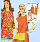 1960s Vintage Simplicity Sewing Pattern 7365 Cute Misses Coverall Apron Sz Small