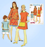 1960s Vintage Simplicity Sewing Pattern 7365 Cute Misses Coverall Apron Sz Small