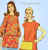 1960s Vintage Simplicity Sewing Pattern 7365 Cute Misses Coverall Apron Sz Small