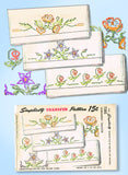 1940s Vintage Simplicity Sewing Pattern 7385 Uncut X-Stitch Pillowcase Motifs - Vintage4me2