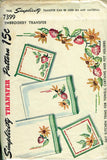 1940s Vintage Simplicity Embroidery Transfer 7399 Uncut Cross Stitch Flowers - Vintage4me2