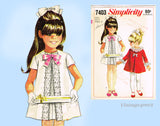 Simplicity 7403: 1960s Cute Toddler Girls Party Dress Sz2 Vintage Sewing Pattern