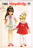 Simplicity 7403: 1960s Cute Toddler Girls Party Dress Sz2 Vintage Sewing Pattern