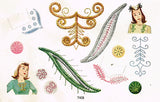 1940s Vintage Simplicity Embroidery Transfer 7408 Uncut Sequin Clothing Trims