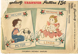 1940s Vintage Simplicity Embroidery Transfer 7426 Uncut Birthday Sampler ORIG
