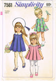 Simplicity 7561 Toddler Girls Dress Size 1