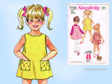 Simplicity 7739: 1960s Sweet Toddler Girls Dress Size 6 Vintage Sewing Pattern