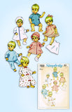 1960s Vintage Simplicity Sewing Pattern 7931 Cute 12 Inch Baby Doll Clothes ORIG