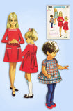 1960s Vintage Simplicity Sewing Pattern 7968 Uncut Girls Mod Dress Size 8