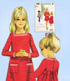 1960s Vintage Simplicity Sewing Pattern 7968 Uncut Girls Mod Dress Size 8