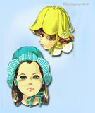 1960s Vintage Simplicity Sewing Pattern 7977 Cute Toddler Girls Hat Sz 21H