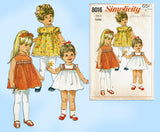 Simplicity 8016: 1960s Cute Baby Girls High Yoke Dress 6m Vintage Sewing Pattern