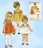 Simplicity 8016: 1960s Cute Baby Girls High Yoke Dress 6m Vintage Sewing Pattern