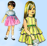 1960s Vintage Simplicity Sewing Pattern 8068 Cute Uncut Girls Party Dress Size 5