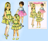 1960s Vintage Simplicity Sewing Pattern 8068 Cute Uncut Girls Party Dress Size 5