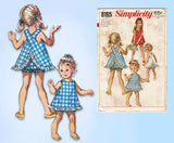 1960s Vintage Simplicity Sewing Pattern 8165 Easy Baby Girls Apron Dress Sz 1