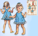 1960s Vintage Simplicity Sewing Pattern 8165 Easy Toddler Girls Apron Dress Sz 5