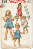 1960s Vintage Simplicity Sewing Pattern 8165 Easy Toddler Girls Apron Dress Sz 5