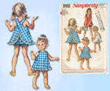1960s Vintage Simplicity Sewing Pattern 8165 Easy Toddler Girls Apron Dress Sz 5