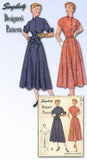 1940s Vintage Designer Dress 1949 Simplicity Sewing Pattern 8229 32 B - Vintage4me2