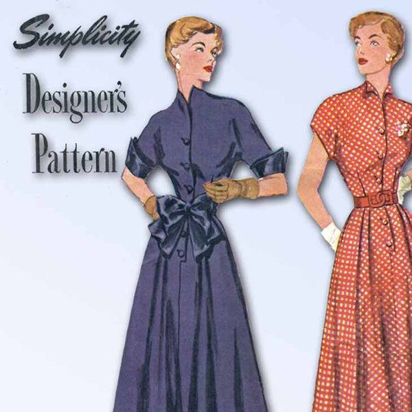 1940s Vintage Designer Dress 1949 Simplicity Sewing Pattern 8229 32 B - Vintage4me2