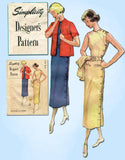 1950s Vintage Simplicity Designer Sewing Pattern 8235 Misses Dress & Jacket Sz16