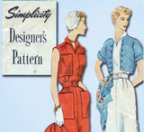 1950s Vintage Simplicity Designer Sewing Pattern 8249 Misses Dress Size 14