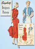 1950s Vintage Simplicity Designer Sewing Pattern 8249 Misses Dress Size 14