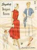 1950s Vintage Simplicity Designer Sewing Pattern 8249 Misses Dress Size 14