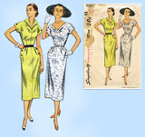 Simplicity 8402: 1950s Stylish Misses Afternoon Dress 34B Vintage Sewing Pattern