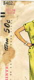 Simplicity 8402: 1950s Stylish Misses Afternoon Dress 34B Vintage Sewing Pattern