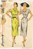 Simplicity 8402: 1950s Stylish Misses Afternoon Dress 34B Vintage Sewing Pattern