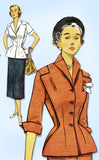 1950s Original Vintage Simplicity Pattern 8404 Misses Modernist Suit Size 32 B
