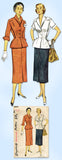 1950s Original Vintage Simplicity Pattern 8404 Misses Modernist Suit Size 32 B