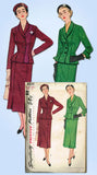 1950s Vintage Simplicity Sewing Pattern 8430 Uncut Misses Half Size Suit 35 B