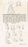 1950s Vintage Simplicity Sewing Pattern 8470 Misses Dress & Jacket Size 16 34B