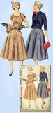 1950s Vintage Simplicity Sewing Pattern 8470 Misses Dress & Jacket Size 16 34B