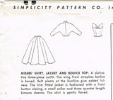 Simplicity 8471: 1950s Misses Boned Bodice & Skirt Sz 30B Vintage Sewing Pattern