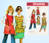 1960s Vintage Simplicity Sewing Pattern 8563 Misses Cobbler Apron Sz 32 34 Bust