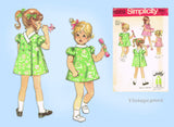 Simplicity 8669: 1960s Sweet Toddler Girls Dress Size 4 Vintage Sewing Pattern