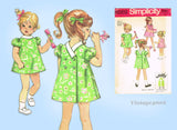 Simplicity 8669: 1960s Sweet Toddler Girls Dress Size 4 Vintage Sewing Pattern