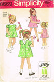Simplicity 8669: 1960s Sweet Toddler Girls Dress Size 4 Vintage Sewing Pattern