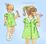 Simplicity 8669: 1960s Sweet Toddler Girls Dress Size 4 Vintage Sewing Pattern
