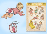 1960s Vintage Simplicity Sewing Pattern 8761 Uncut Infant Baby Layette Set ORIG