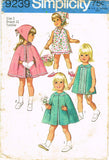 Simplicity 9239: 1970s Uncut Baby Girls Dress & Coat Sz 2 Vintage Sewing Pattern