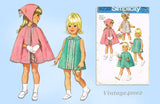 Simplicity 9239: 1970s Uncut Baby Girls Dress & Coat Sz 2 Vintage Sewing Pattern