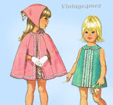 Simplicity 9239: 1970s Uncut Baby Girls Dress & Coat Sz 2 Vintage Sewing Pattern